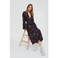Lily and Lionel Women's Corina Kimono Style Love Letter Print Robe In Black | Size: Large