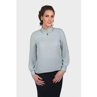 LBV Fashion Women's Luxury Bold Necklace Blouse in Mint | Size: 12