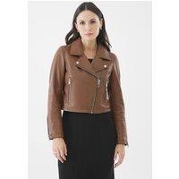 Bolongaro Trevor Women's Real Leather Millie Biker Jacket in Camel | Size: Medium
