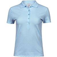 TEE JAYS Women's Luxury Stretch Polo Shirt in Light Blue | Size: 16-18