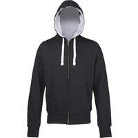 AWDis Men's Chunky Premium Heavyweight Hooded Sweatshirt Hoodie Zoodie in Black | Size: Small