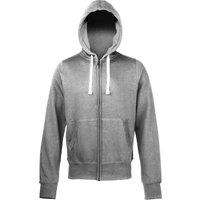 AWDis Men's Chunky Premium Heavyweight Hooded Sweatshirt Hoodie Zoodie in Charcoal | Size: Medium