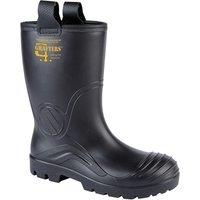 Grafters Men's PVC Waterproof Industrial Safety Rigger Boot in Black | Size: 13