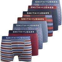 Smith & Jones Men's Aziel Assorted Designs Boxer Shorts (Pack of 7) | Size: Small
