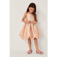Monsoon Girl's Layla Jacquard Bubble Dress Gold | Size: 4 Years