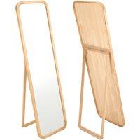 Living and Home 45x155cm Pine Frame Full-Length Mirror with Stand & Shatterproof Glass in Natural | Size: 45x155 cm