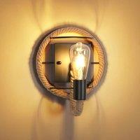 Pheashine Retro Wall Lamp E27 Base 27.5x12 cm Rope Decoration in Black