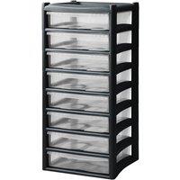 simpa XL 8 Drawer Storage Tower Unit 82cm (H) in Black