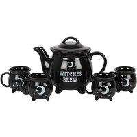 Something Different Witches Brew Ceramic Tea Set in Black