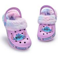 Disney Girl's Stitch Fur Lined Toddler Purple Clogs | Size: 11