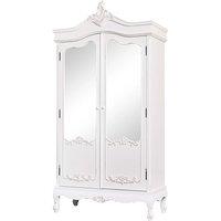 Melody Maison Antique White Mirrored Wardrobe - Pays Blanc Range
