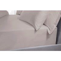 The Linen Consultancy 'TLC 5 Star Hotel Concept' 500TC Cotton Sateen Extra Deep Fitted Sheet in Silver | Size: King Fitted