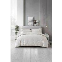 The Linen Consultancy Lazy Linens Slouchie Stripe Duvet Cover Set in Natural | Size: King