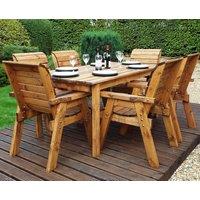 Charles Taylor Trading Six Seater Rectangular Table Set (with chairs) in Brown