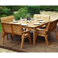 Charles Taylor Trading Eight Seater Square Table Set (with benches) in Brown
