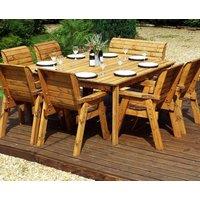 Charles Taylor Trading Eight Seater Square Table Set (with chairs & bench) in Brown
