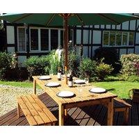 Charles Taylor Trading Six Seater Rectangular Table Set (with form benches) in Brown