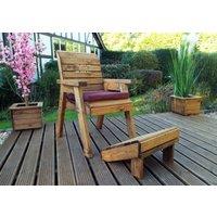 Charles Taylor Trading One Seater Lounger with Cushion & Footstool in Brown