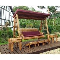 Charles Taylor Trading Dorset Three Seater Swing Burgundy in Brown