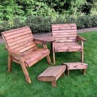 Charles Taylor Trading Grand Twin Set Angled With Footstools in Brown