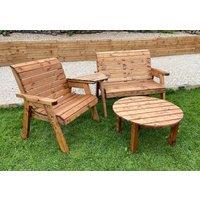 Charles Taylor Trading Angled Grand Chair & Bench With Round Coffee in Brown