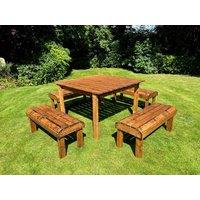 Charles Taylor Trading Knights 8 Seater Table Set in Brown