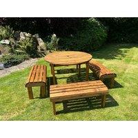 Charles Taylor Trading Knights Eight Seater Round Table Set in Brown
