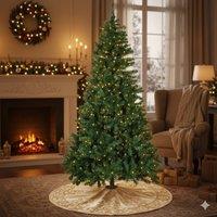 Alivio 6FT Artificial Christmas Tree with LED Lights & Stand in Green