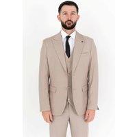V2 Classic Men's Michael Three Piece Hazelnut Suit in Light Tan | Size: 46R