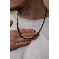 Outrage London Men's Black Personalised 3MM Rope Chain Necklace | Size: 16 inches