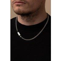 Outrage London Men's Mens Silver Personalised Wheat Chain Necklace | Size: 18 inches