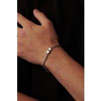 Outrage London Men's Silver Personalised Cuban Charm Bracelet | Size: 8 inches