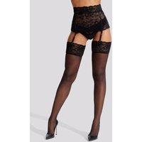 Ann Summers Women's Bow Back Stocking & Suspender Set in Black | Size: XS