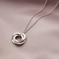 Posh Totty Designs Women's Sterling Silver Personalised Mini Russian Ring Necklace