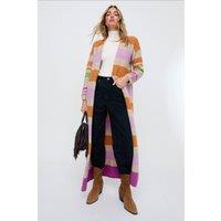 Raffya Women's Blondie Long Line Rugby Stripe Print Cardigan In Multi | Size: 12