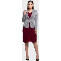 LBV Fashion Women's Petite Tweed Jacket in Dark Grey | Size: 12