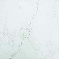 Berkfield Home Table Top White 60x60 cm 6 mm Tempered Glass with Marble Design