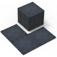 Garwarm 36 Pack 12X12 Inch Interlocking Carpet Tiles, Non-Slip Floor Squares in Grey