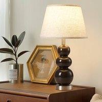 Garwarm 2pcs 62.4cm Grey Ceramic Table Lamp With USB Ports & Bulb Included in Black