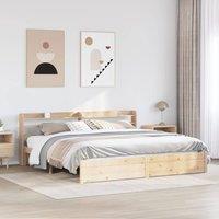 Berkfield Home Bed Frame with Headboard without Mattress 200x200 cm in Brown