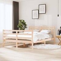 Berkfield Home Bed Frame Solid Wood 140x190 cm in Brown