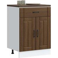 Berkfield Home Kitchen Base Cabinet Lucca Brown Oak Engineered Wood