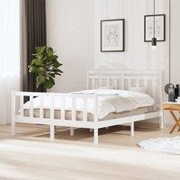 Berkfield Home Bed Frame White 150x200 cm King Size Solid Wood
