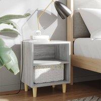 Berkfield Home Bed Cabinets with Solid Wood Legs 2 pcs Grey Sonoma 40x30x50 cm | Size: 40 x 30 x 50 cm