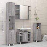 Berkfield Home 4 Piece Bathroom Cabinet Set Grey Sonoma Engineered Wood