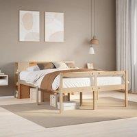 Berkfield Home Bookcase Bed without Mattress 120x190 cm Small Double Solid Wood Pine in Brown