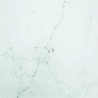 Berkfield Home Table Top White 80x80 cm 6 mm Tempered Glass with Marble Design