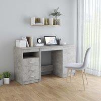 Berkfield Home Desk Concrete Grey 140x50x76 cm Engineered Wood | Size: 140 x 50 x 76 cm