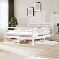 Berkfield Home Bed Frame White Solid Wood 140x200 cm