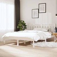 Berkfield Home Bed Frame White 150x200 cm King Size Solid Wood